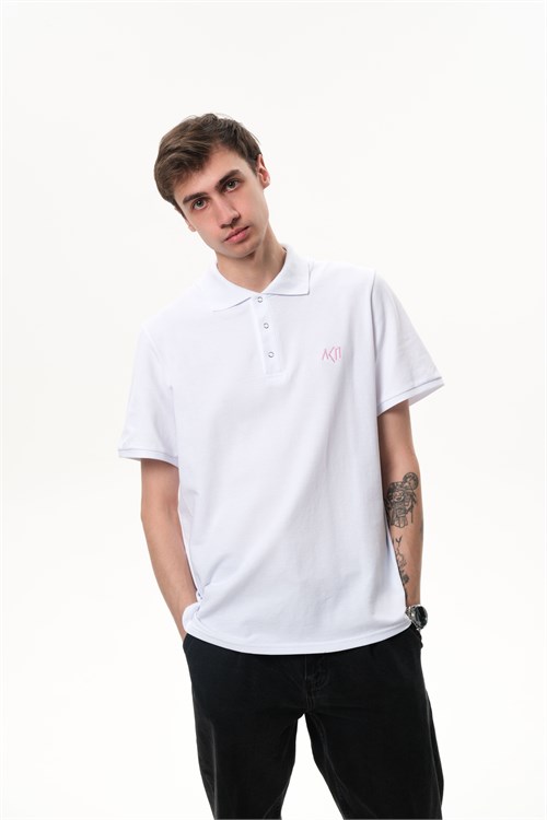 Поло «Лого вышивка» белое 10110