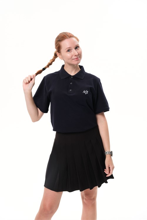 Поло «Лого вышивка» темно-синее 00284