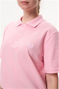 Поло «Лого вышивка» розовое 10047