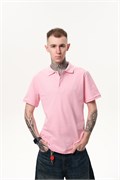 Поло «Лого вышивка» розовое 10047
